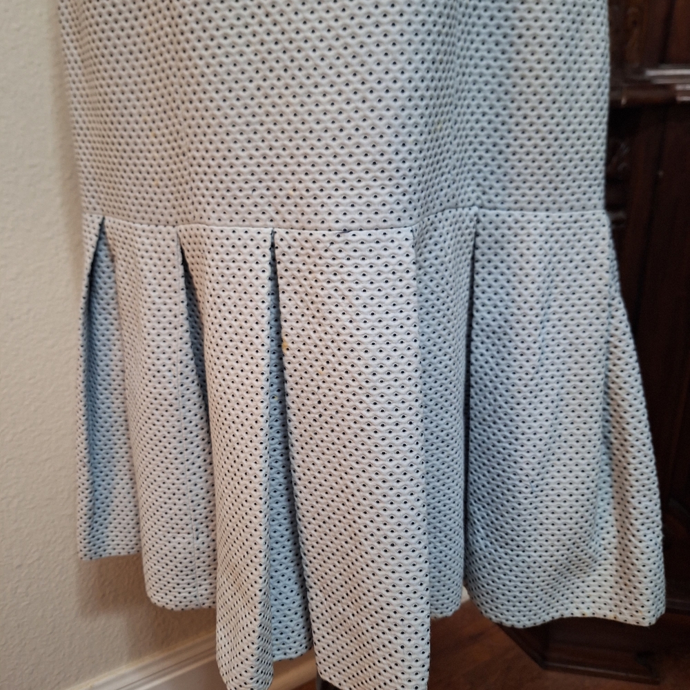 Vintage Light Blue Sleeveless Midi Dress with Ruffle Hem Sz M - Picture 9 of 11